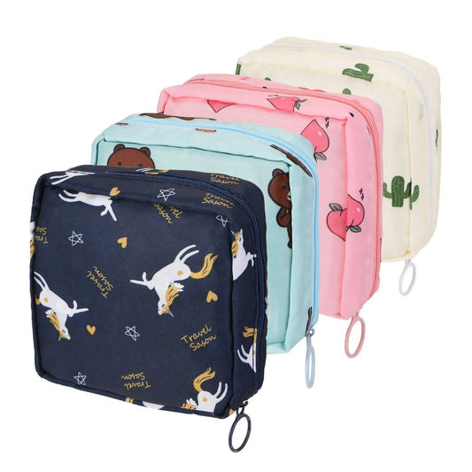 4Pcs Period Bag, Sanitary Pad Storage Bag Samll Period Pouch for Purse Cute Menstrual Period Bag AsterAU supplements