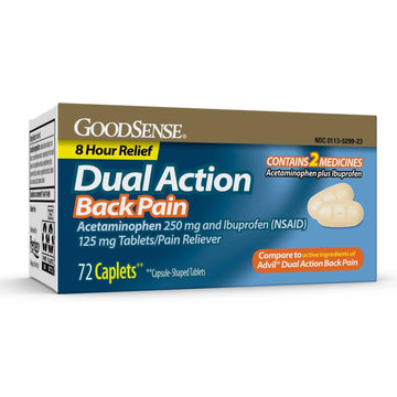 GoodSense Dual Action Acetaminophen and Ibuprofen (NSAID) Tablets, 250 mg/125 mg, Back Pain, 72 Count GoodSense Au supplements