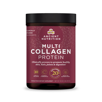 Ancient Nutrition Collagen Powder Protein with Probiotics, Unflavored Multi Collagen Protein with Vitamin C, 45 Servings, Hydrolyzed Collagen Peptides Supports Skin and Nails, Gut Health, 16oz Ancient Nutrition Au supplements