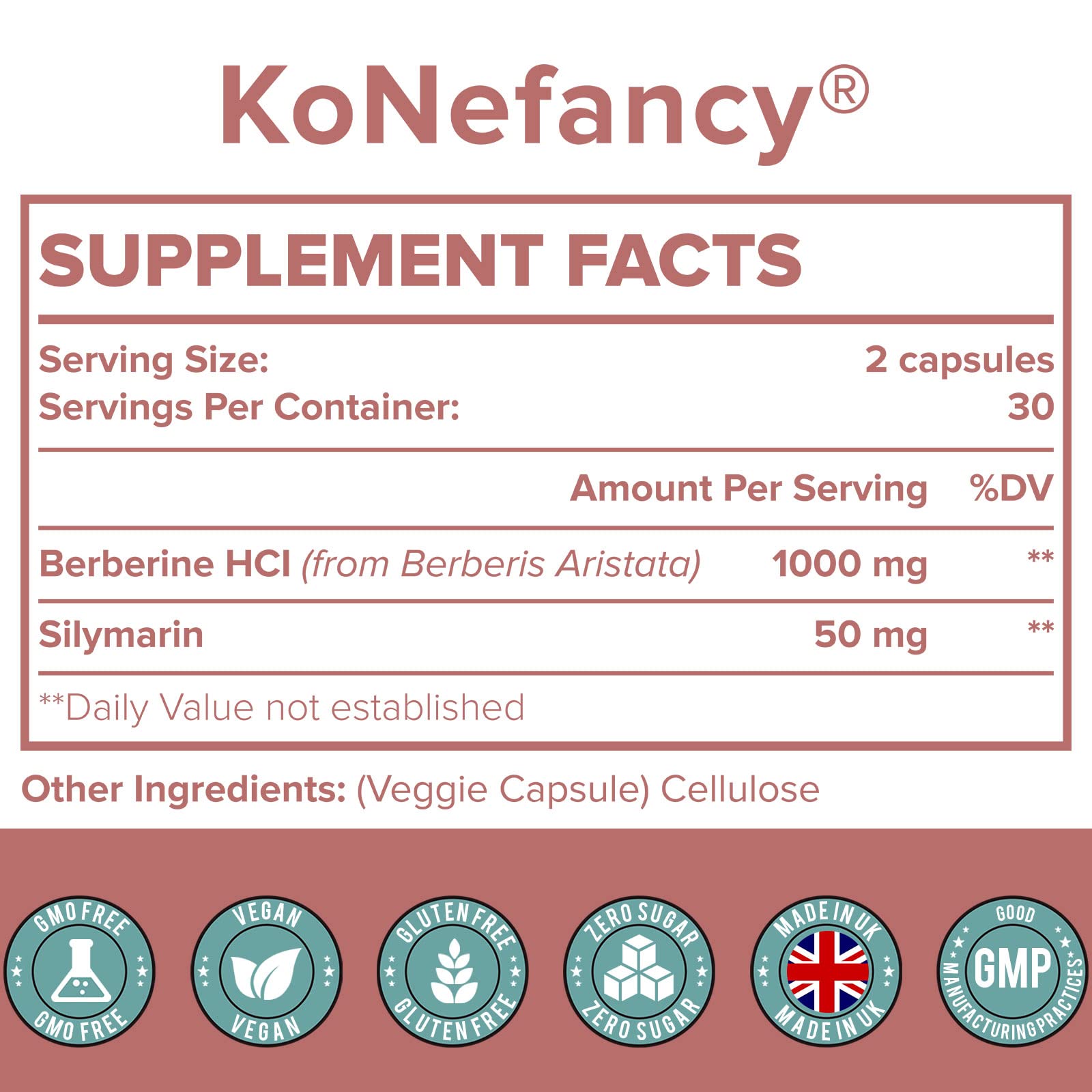 KoNefancy Berberine HCL Supplement 1000mg, High Absorption Berberine Plus Vegan KoNefancy Au supplements