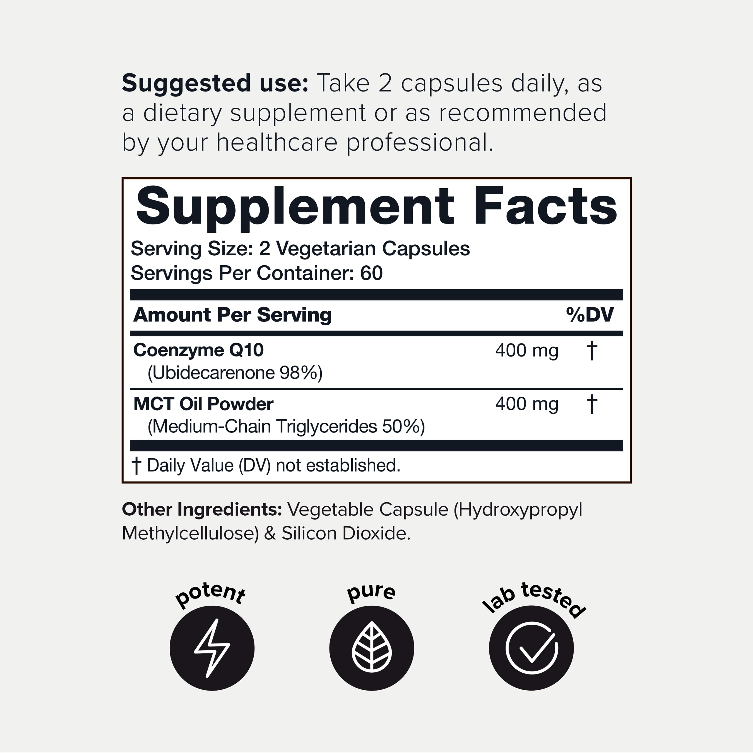 Ultra High Purity CoQ10 400mg - 98% Purified Third-Party Tested CoQ10 Supplement Toniiq Au supplements