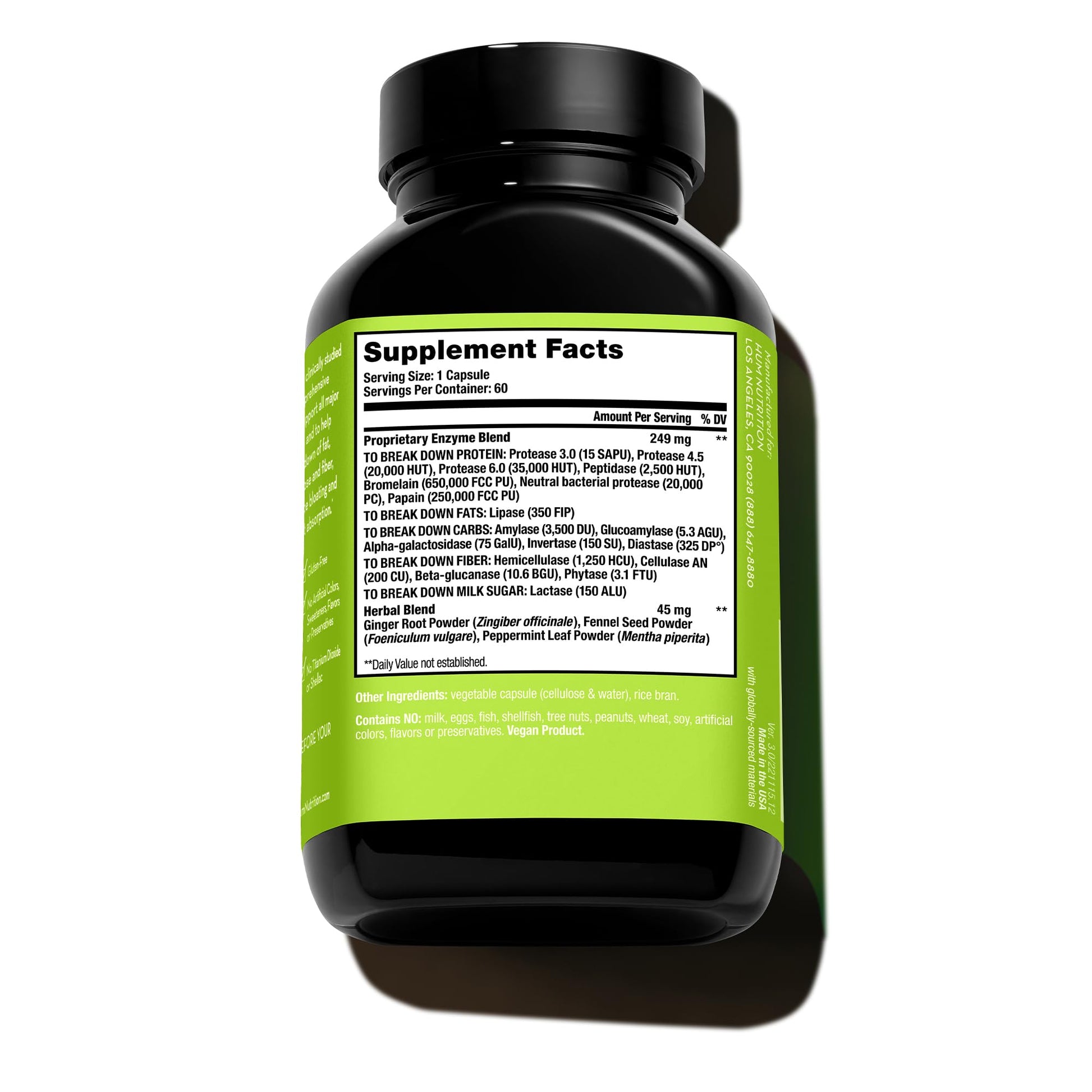 HUM Flatter Me Supplement for Daily Bloating - 18 Full Spectrum Digestive HUM Au supplements