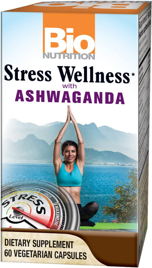 Bio Nutrition Stress Wellness with Ashwagandha, 60 Vegetarian Capsules Bio NutritionAu supplements