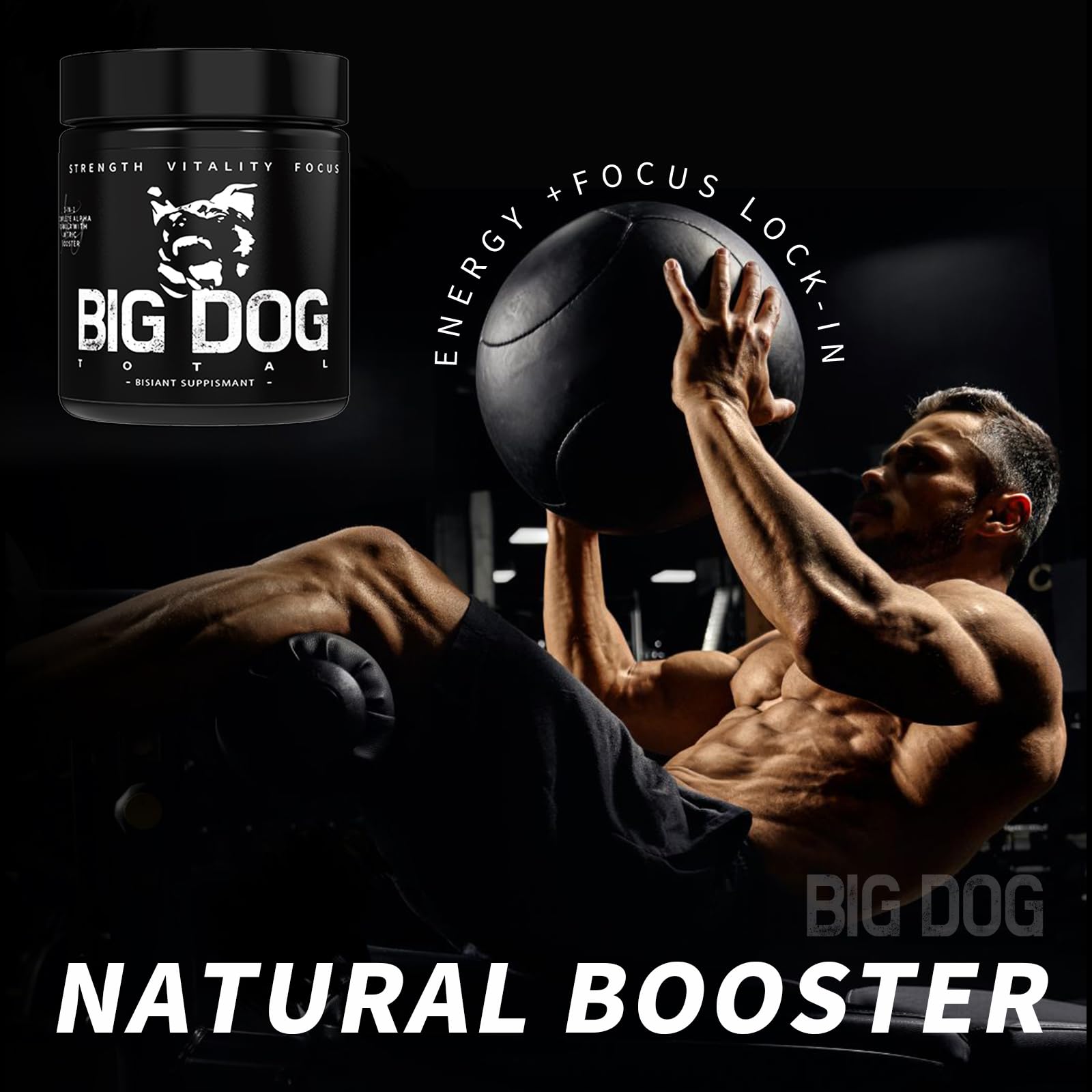 Big Dog Total Male 3-in-1 Total Alpha Blend Men’s Must-Have, Non-GMO - Natural Energy & Endurance Support, 60 Count (Big Dog Total - 1Pcs) FMRFMR Au supplements