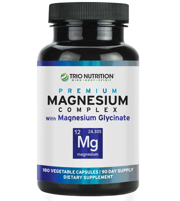 Trio Nutrition Magnesium Complex 90 Day Supply 420 mg | Natural Calm, Relax, Stress Relief, and Muscle Recovery |Magnesium Glycinate Supplement with Vitamin B6 for Rapid Absorption* TRIO NUTRITION Au supplements