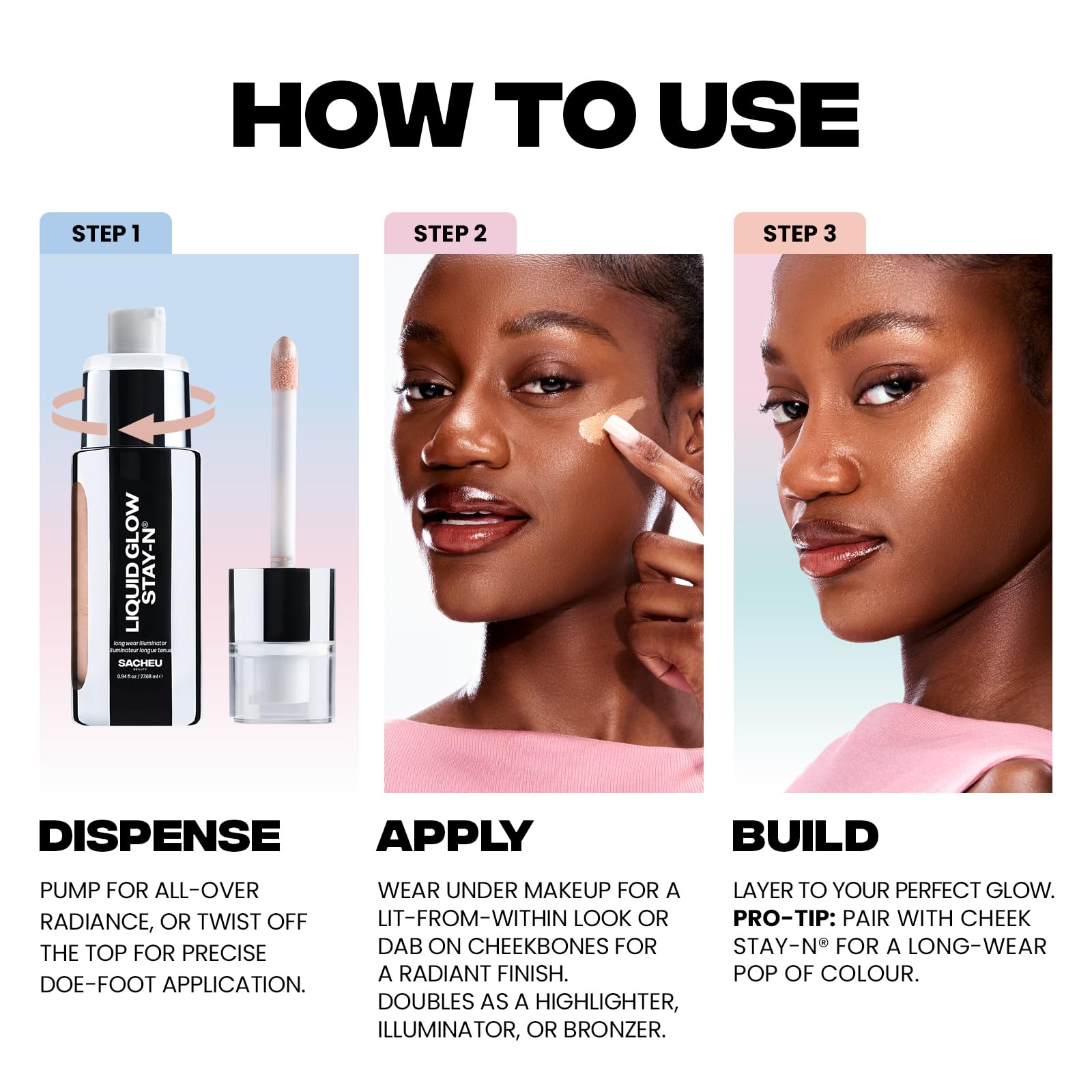 Sacheu Liquid Glow STAY-N Liquid Highlighter & Illuminator Makeup — 30ml Long Lasting Luminous Glow Lightweight Dewy Finish, Glow Getter Sacheu Au supplements