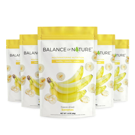 Balance of Nature Freeze-Dried Bananas (5 Pack) – 100% Real Fruit, Crunchy Banana Slices, Healthy Snack, Mouthwatering Nutrition, Gluten-Free, Vegan, No Sugar Added, Five 1.6 oz Bags Balance of NatureAU supplements