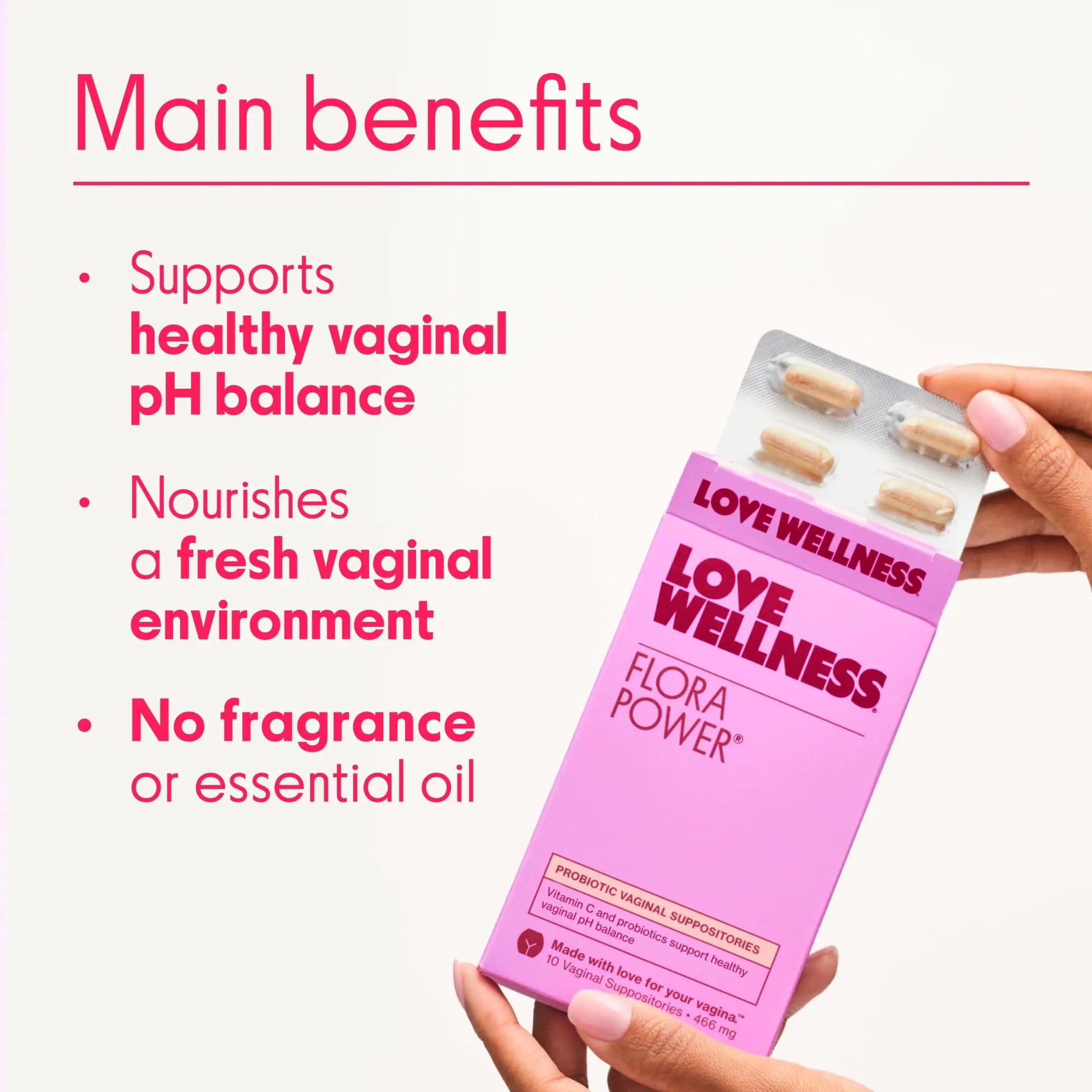 Love Wellness Flora Power | Vaginal Probiotic Suppositories with Vitamin C | Supports pH Balance & Vaginal Health | Fragrance-Free, Non-GMO & Paraben-Free | 10 Count Love Wellness Au supplements