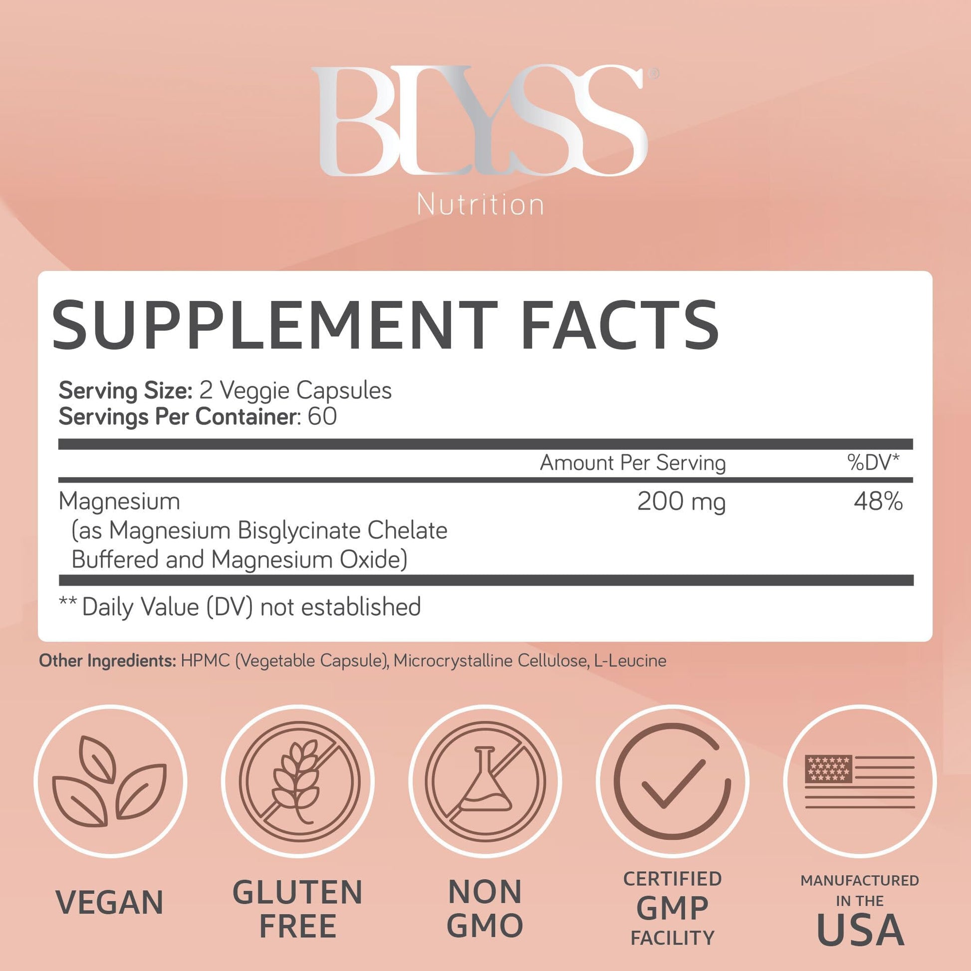 BLYSS Nutrition Magnesium Bisglycinate Capsules for Women - 200mg Chelated Glycinate Magnesium Supplement - Natural Supplements to Support Sleep, Mood Support & Muscle Cramps - 120 ct BLYSS Nutrition Au supplements