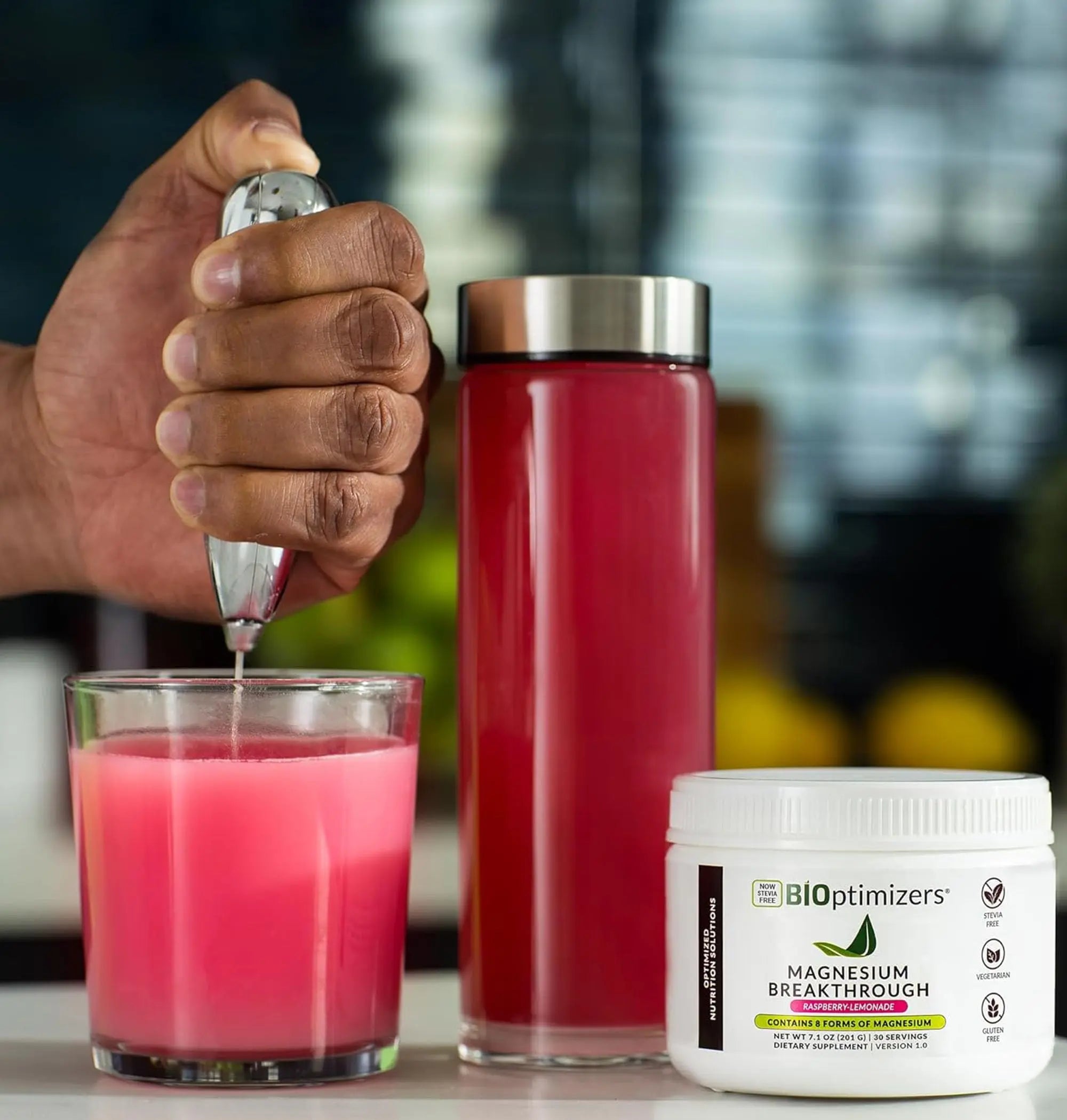 BIOptimizers Magnesium Breakthrough Drink - 8 Forms of Magnesium, Electrolytes, Sleep Health, Stress, Muscle Recovery, Heart Support | Glycinate, Citrate, Malate- Raspberry Lemon BIOptimizers Au supplements