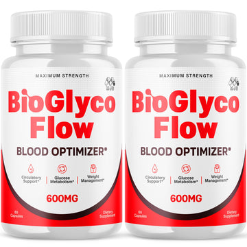(2 Pack) BioGlyco Flow Blood Optimizer Capsules, Official BioGlyco Flow Pills with All Natural Ingredients, Advanced Health and Wellness Supplement with Maximum Strength Multivitamins (120 Capsules) MJO Au supplements