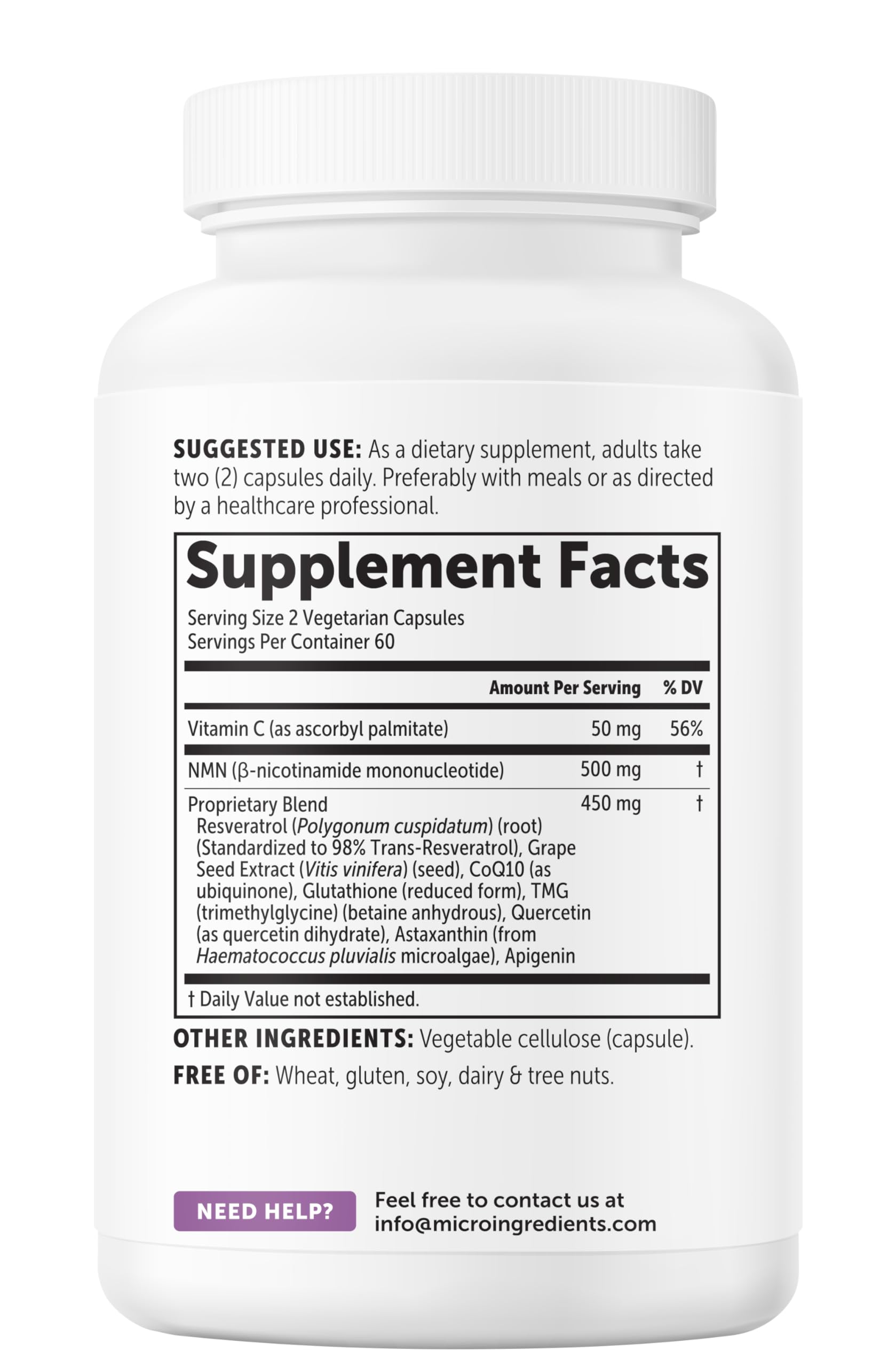 Micro Ingredients NMN Complex 1000mg Per Serving, 120 Veggie Capsules | 10-in-1 with Nicotinamide Mononucleotide, Resveratrol, CoQ10, Quercetin & Glutathione | NAD+ Supplement Precursor | Filler Free Micro Ingredients Au supplements