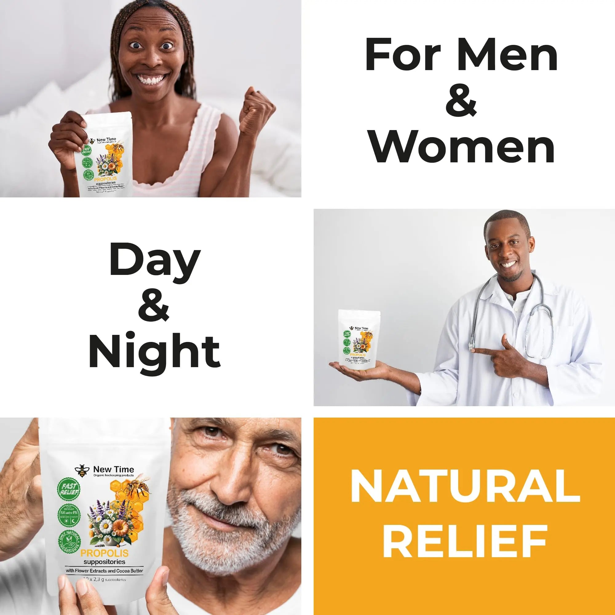 Organic Propolis Comfort Suppositories for Men, Women - Natural Bee & Botanical Formula, Gentle Daily Care 10 Count New Time Organic beekeeping products Au supplements