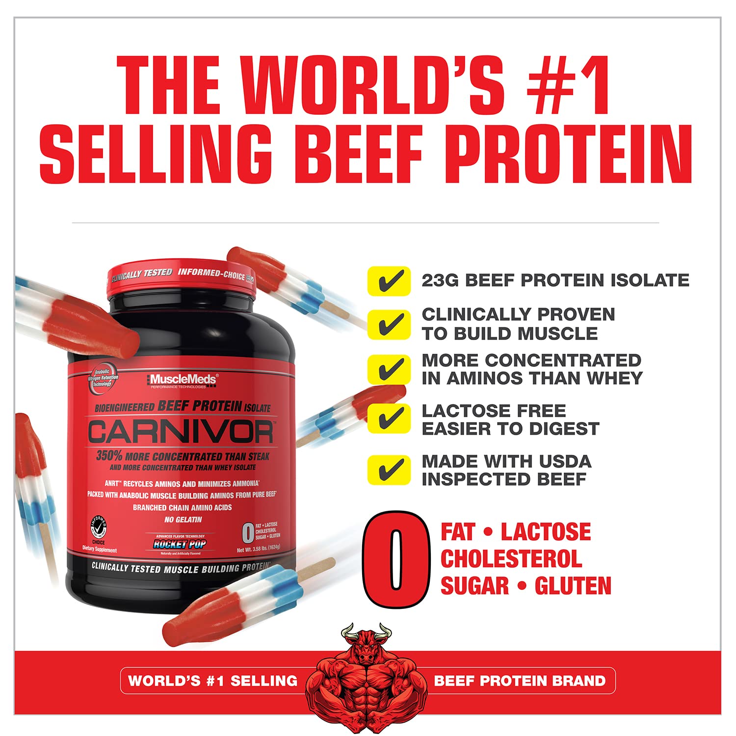 MuscleMeds CARNIVOR Beef Protein Isolate Powder, Muscle Building, Recovery, Lactose MuscleMeds Au supplements