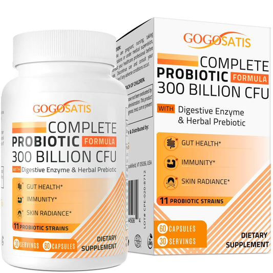 Probiotics for Women & Men, 300 Billion CFU 11 Strains, Probiotic with Organic Herbal GOGOSATISAU supplements