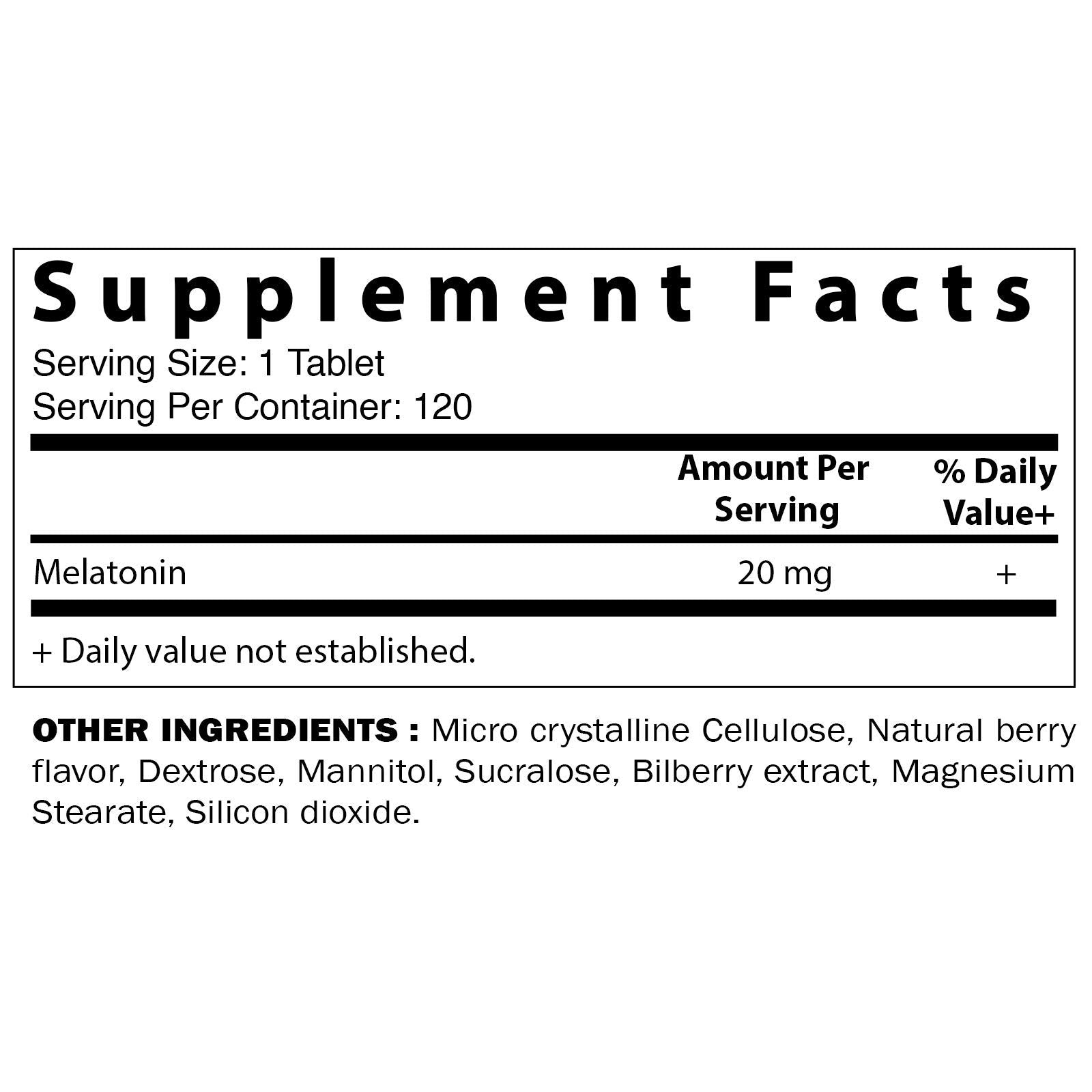 Vitamatic 2 Pack Melatonin 20mg Fast Dissolve 120 Tablets - Natural Berry Vitamatic Au supplements