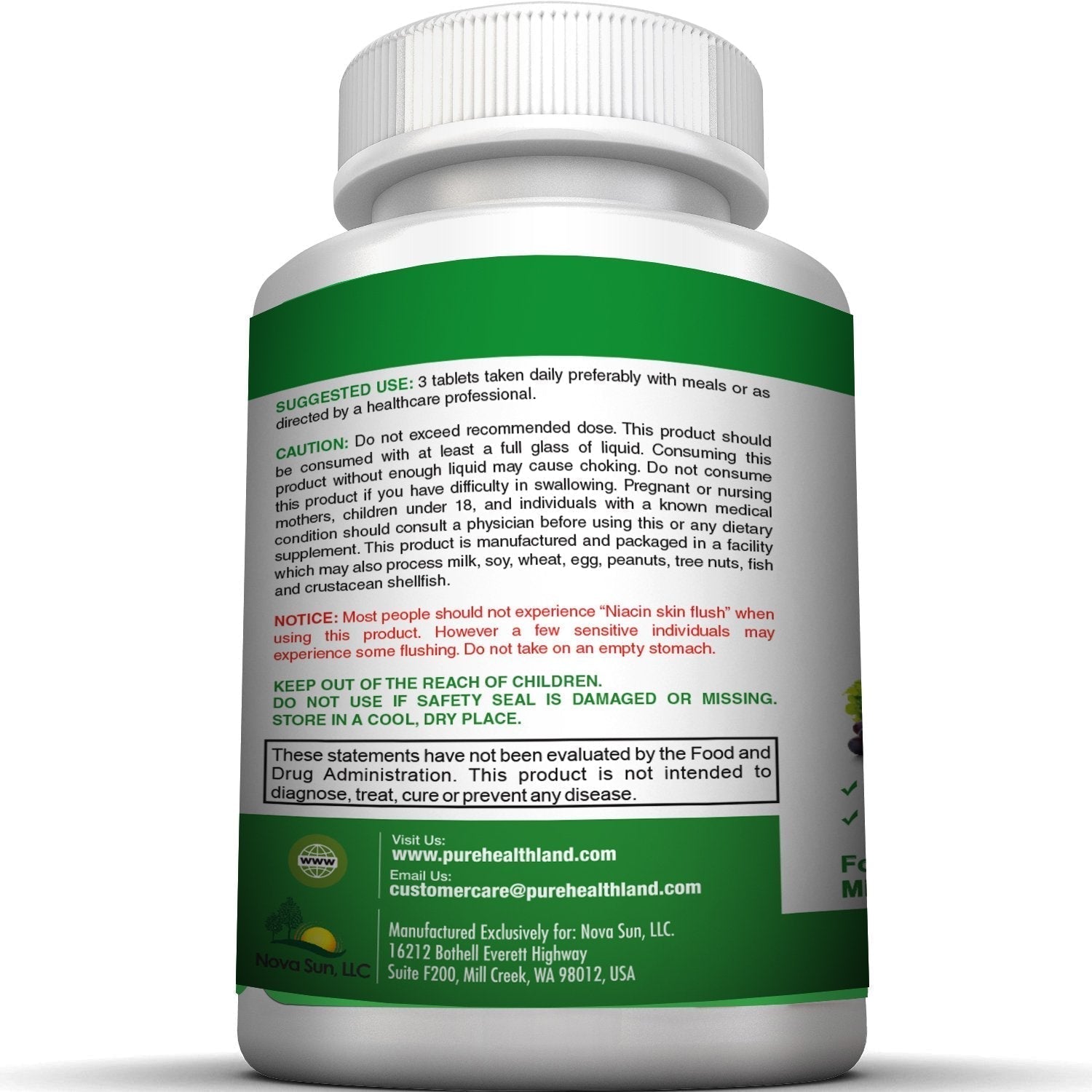 Pure Heathland Non-GMO Super Daily Multivitamin for Adults – 42 Natural Fruits & Vegetables Blend with 21 Essential Vitamins & Minerals – Vegan Coating Tablets, 90 Count, Made in USA Pure Healthland Au supplements