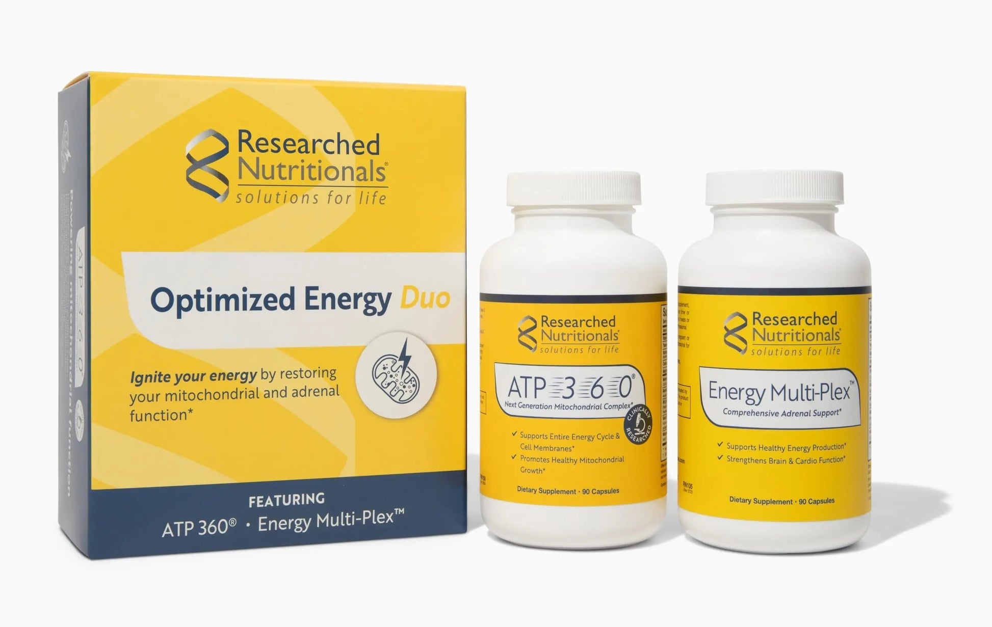 Researched Nutritionals Mens & Womens Vitamins - Optimized Energy Duo - Adrenal Support & Mitochondrial Supplements Researched Nutritionals Au supplements