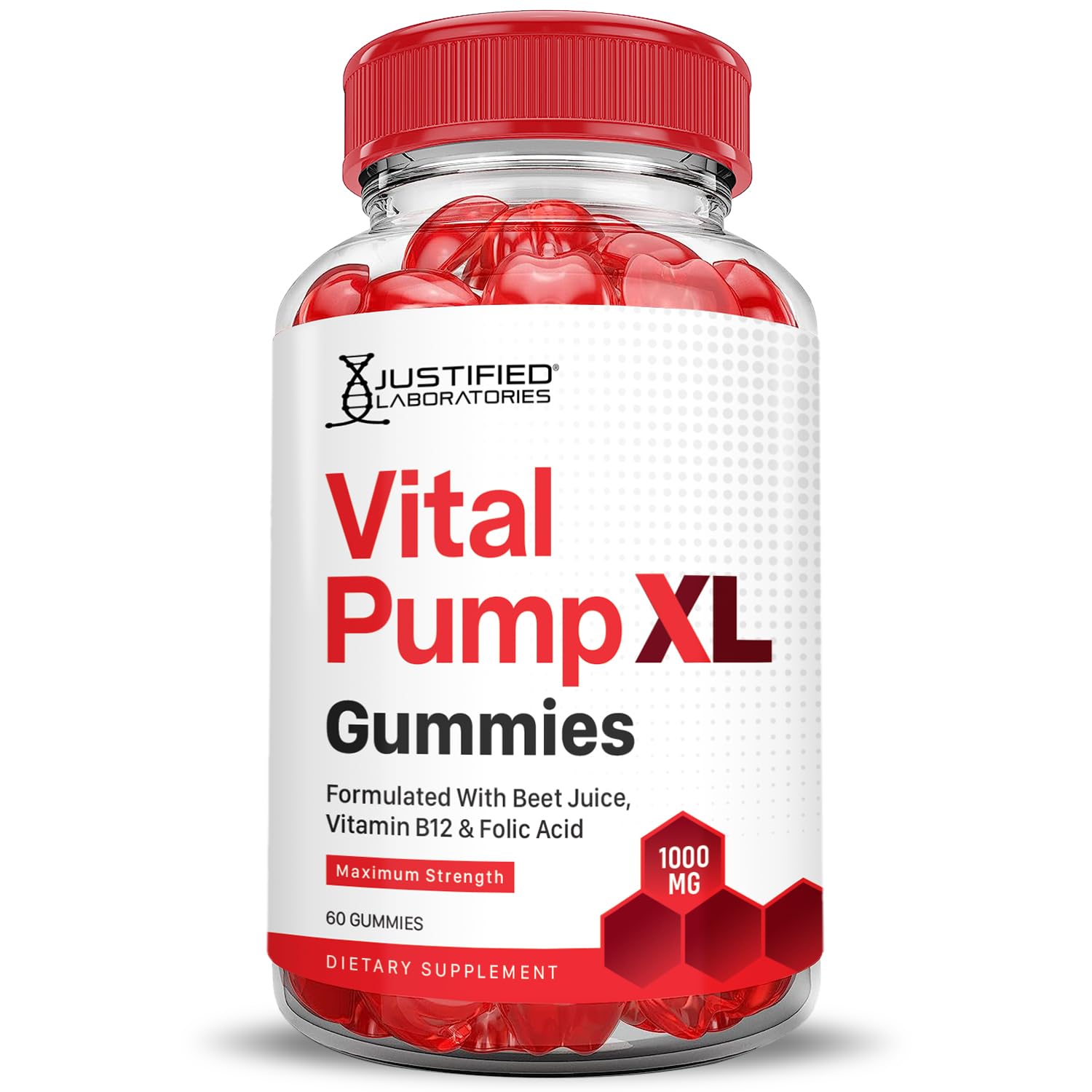 Justified Laboratories (3 Pack) Vital Pump XL Performance Gummies 1000MG Advanced Formula Vital PumpXL Formulated with Beet Juice ACV Pomegranate Beet Powder B12 Vegan Non GMO 180 Gummys Justified Laboratories Au supplements