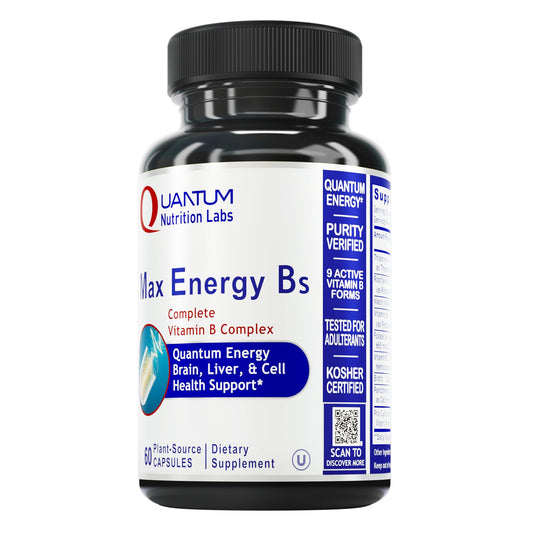 Quantum Nutrition Labs Max Energy Bs - Vitamin B Complex, Methylated B Complex Vitamins with Vitamin B1, B6, B12, Thiamin, Folate and Biotin Quantum NutritionUS supplements