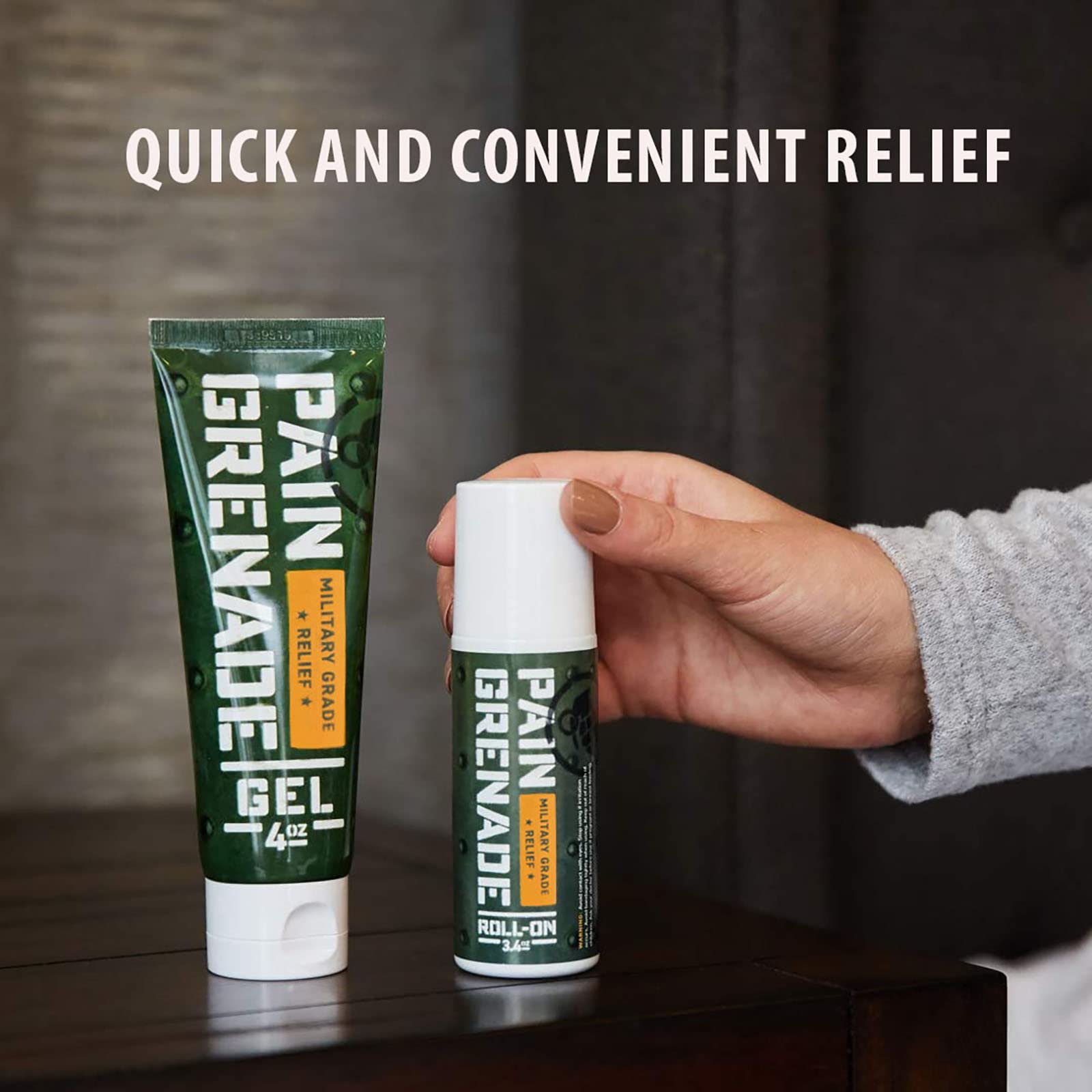 Plant Powered Roll-On Gel by Pain Grenade - Cooling and Warming Gel with Arnica, Menthol, Camphor, Glucosamine, and Other All Natural Botanicals - 3 - Pack M PAIN MANAGEMENT TECHNOLOGIES Au supplements