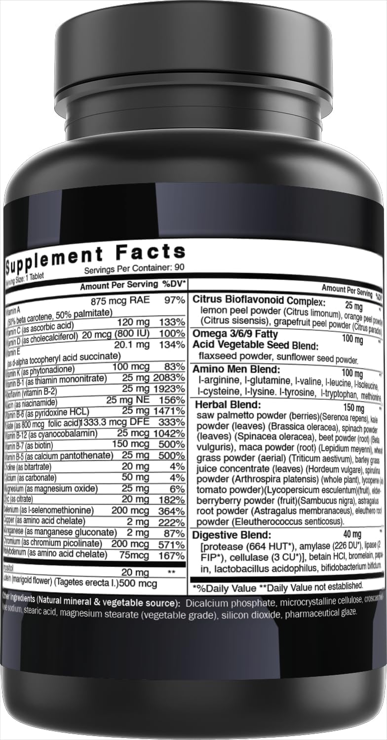 Best Naturals Day-to-Day Men's Multivitamin Food Based Supplement with Vitamin A, L-Arginine, L-Glutamine, L-Lysine- 90 Tablets Best Naturals Au supplements