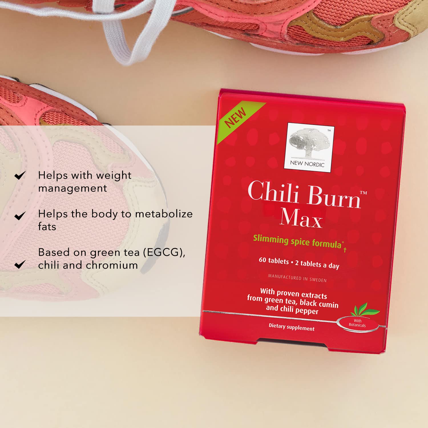 New Nordic Chili Burn Max, Natural Slimming & Weight Loss Formula Supplement, 60 Count (Pack of 1) NEW NORDIC Au supplements
