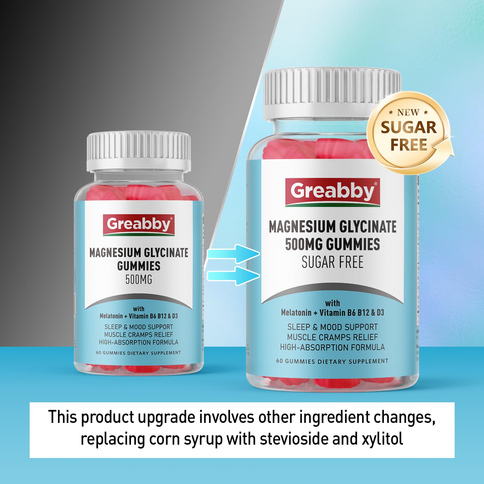 Greabby Magnesium Glycinate Gummies 500mg for Adults Sleep Support, Chewable Magnesium Gummies for Women & Men, Muscle Relief & Magnesium Supply (60 Count) GREABBY Au supplements