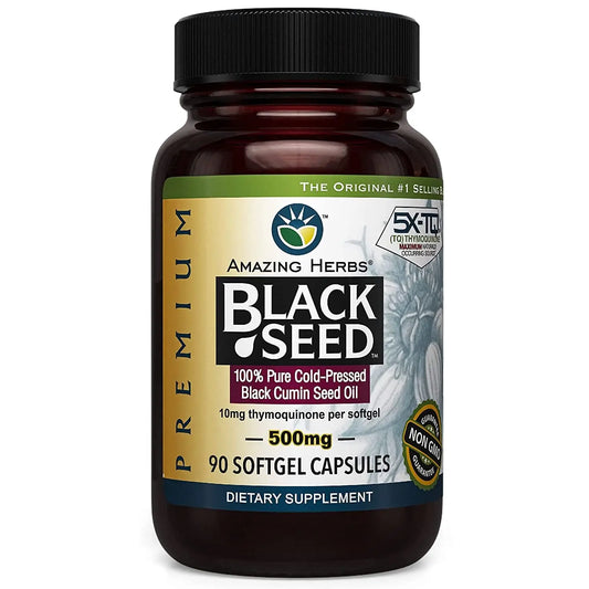 Amazing Herbs Premium Black Seed Oil Capsules - Cold Pressed Nigella Sativa Aids Amazing HerbsAU supplements