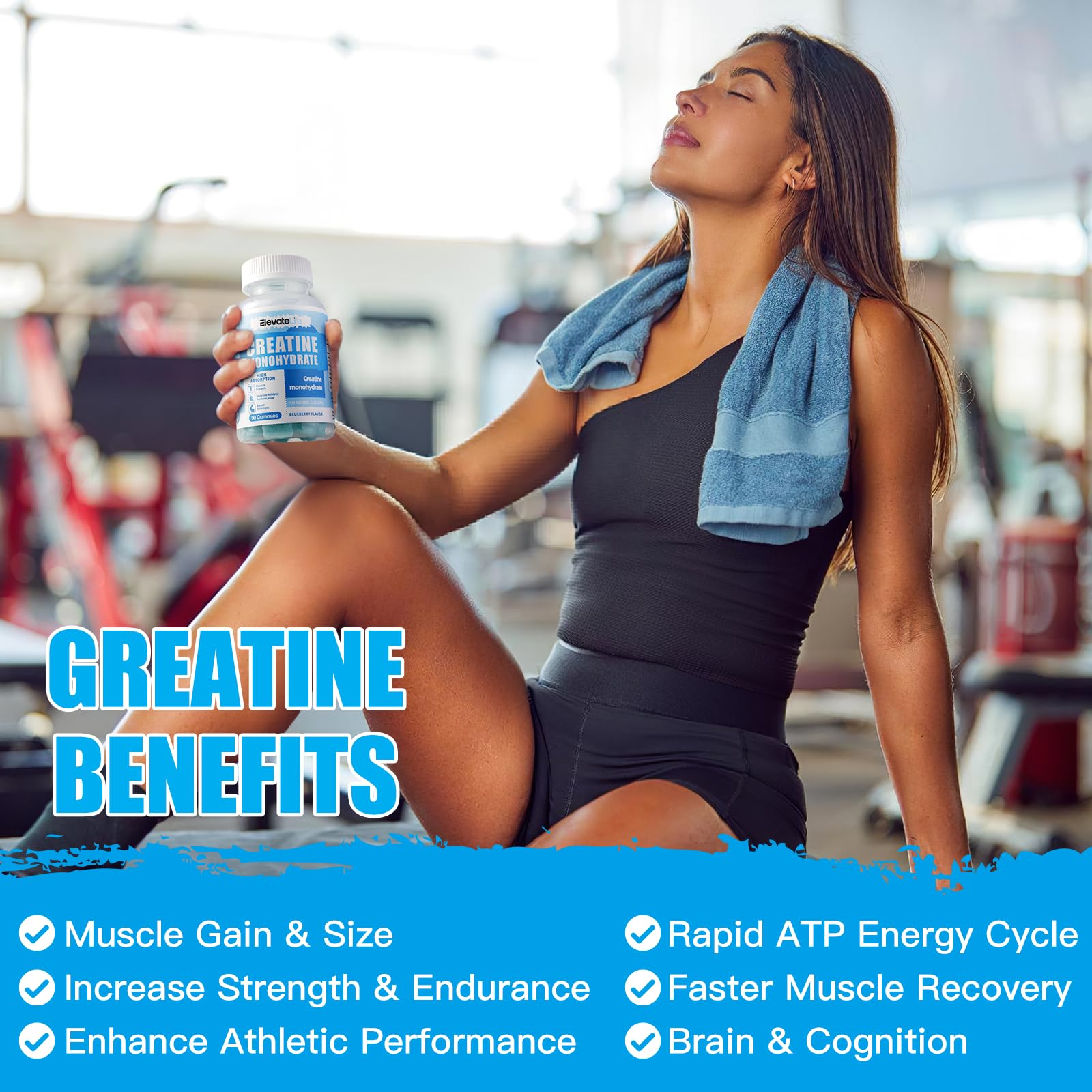 ElevateLife Creatine Monohydrate Gummies 5000mg for Men & Women, Chewables ElevateLife Au supplements