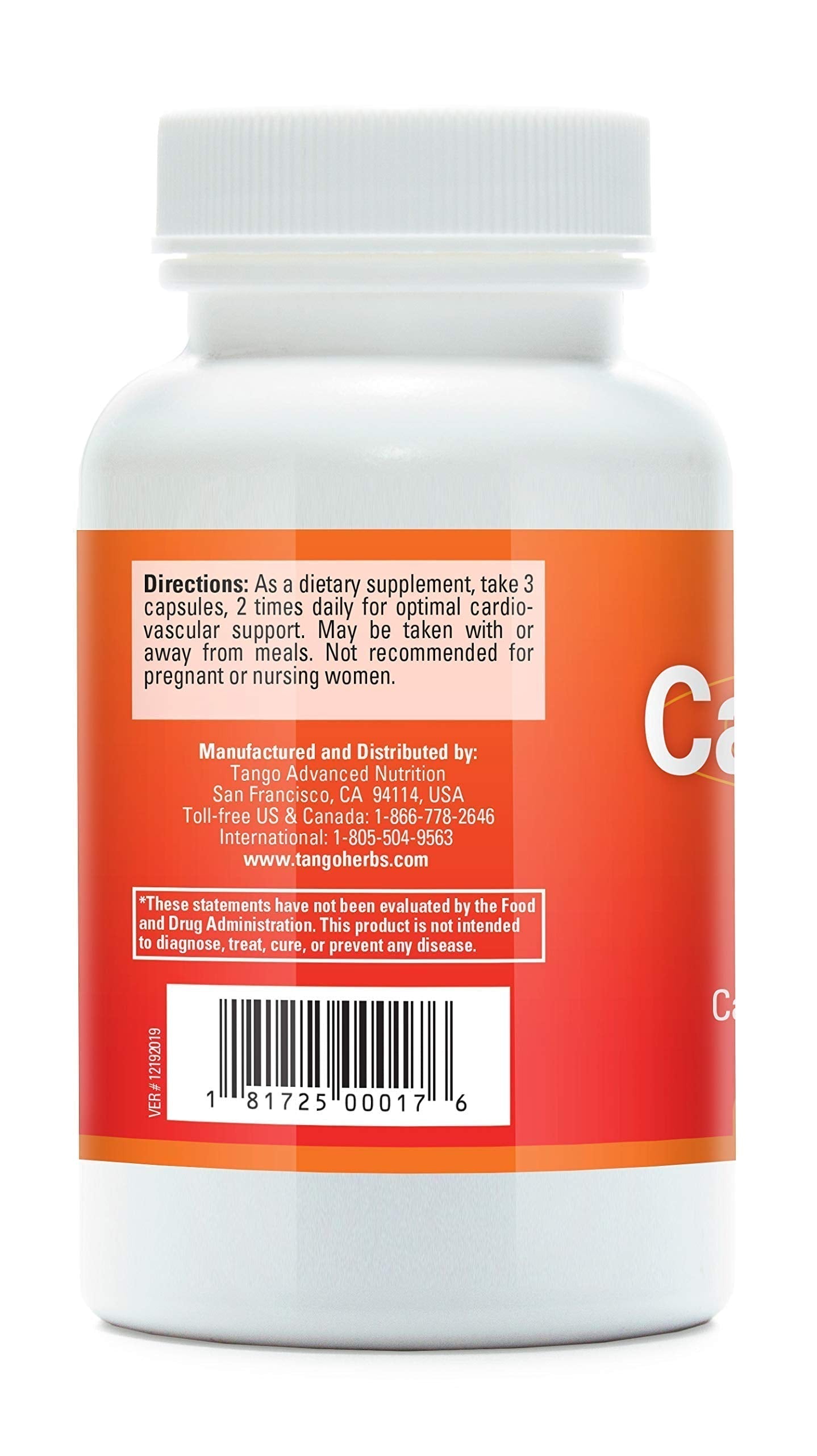 CardioPhase Natural Heart Support Supplement for Healthy Circulation and Cardiovascular Performance (180 Vegetarian Capsules) Tango Au supplements