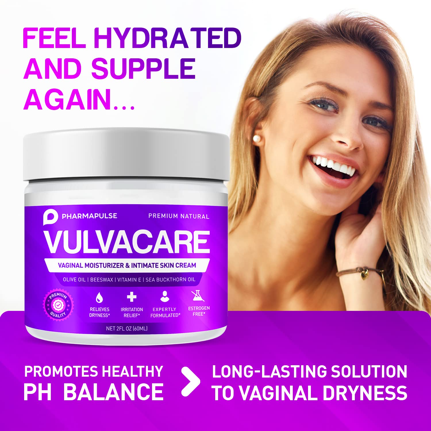 Pharmapulse Vaginal Moisturizer, Vulva Balm Cream, Intimate Skin Care, Menopause Support Pharmapulse Au supplements
