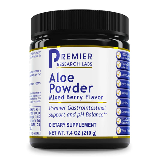Premier Research Labs Aloe Powder - Aloe Vera Powder, Aloe Vera Drink Mix for Skin and Digestion, Aloe Barbadensis Leaf Extract with Acemannan, Freeze Dried - Mixed Berry, 7.4 Oz (30 Servings) Premier Research LabsAU supplements