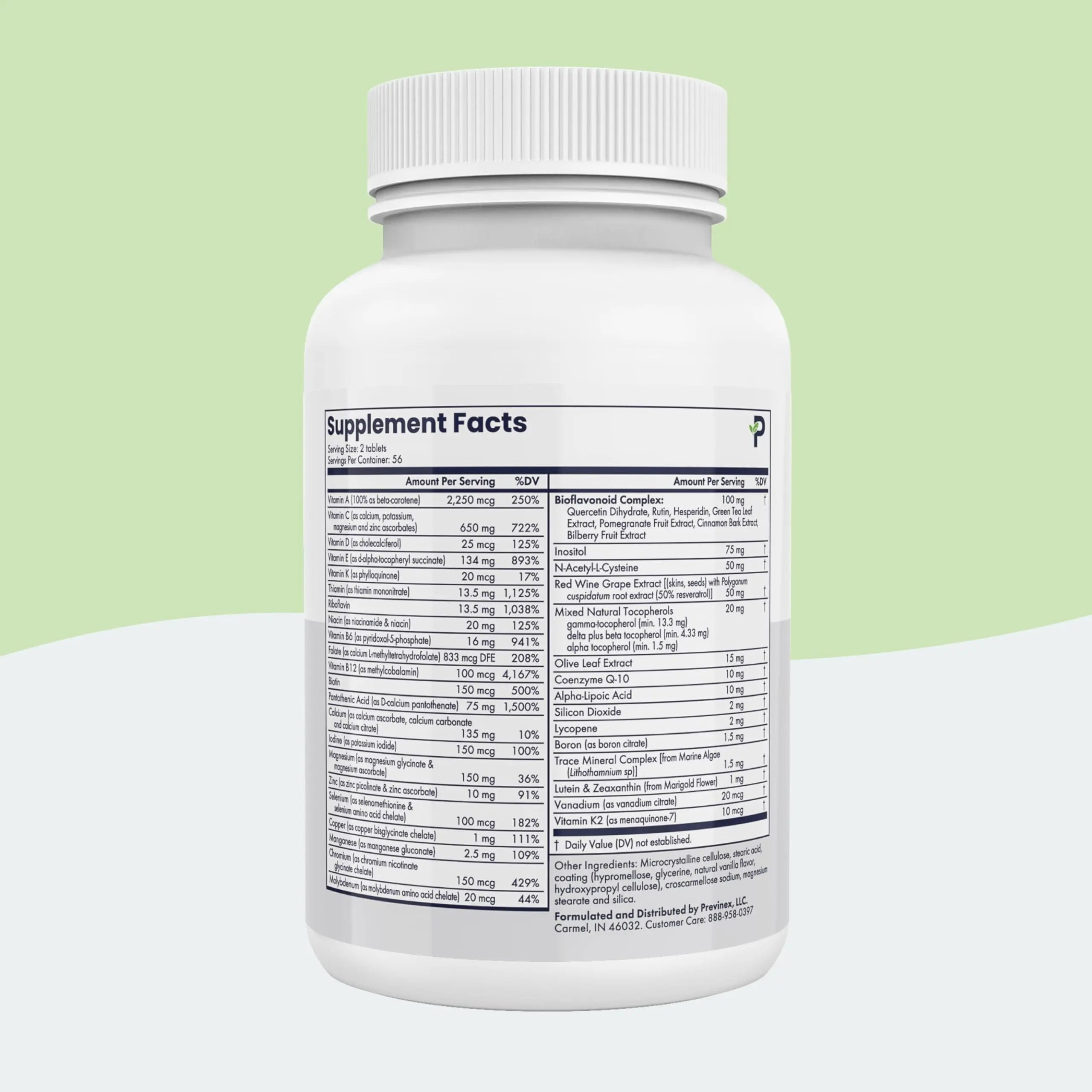 Previnex Multivitamin, Mineral & Antioxidant Plus - Multivitamin for Men & Women with Vital Nutrients, Vitamin C & Vitamin D & Vitamin E, 112 Tablets Previnex Au supplements