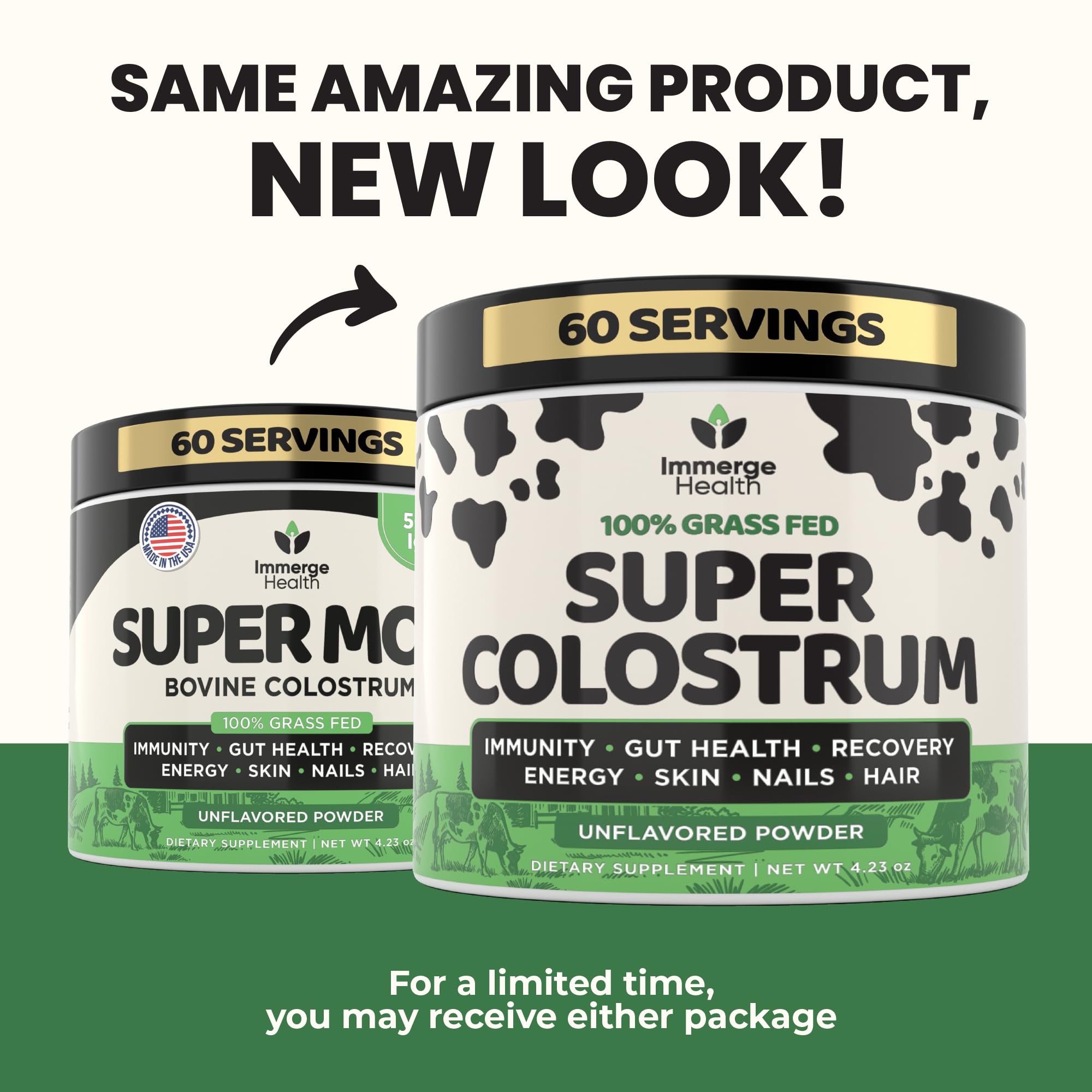 Immerge Health Super Colostrum Powder (60 Servings) – Premium Bovine Colostrum Supplement for Gut Health, Bloating & Immune Support – High IgG, 100% Grass Fed First Milking, Unflavored, Made in USA ImmergeHealth.com Au supplements
