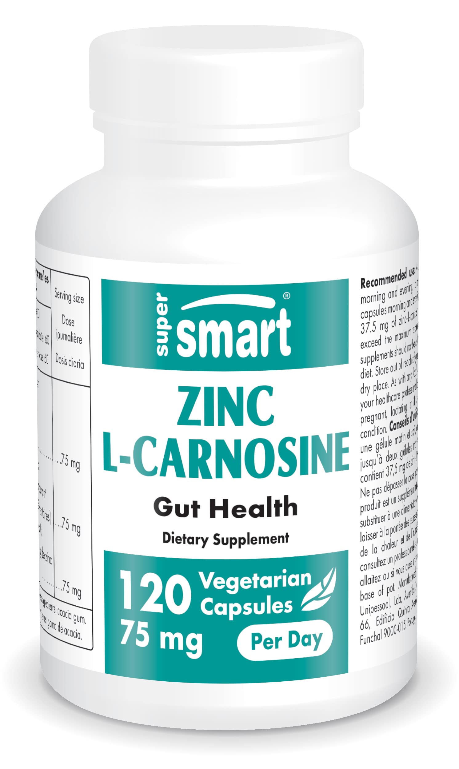 SuperSmart - Zinc L-Carnosine 75mg per Day (Well-Tolerated) - Zinc Carnosine Supplemen Supersmart Au supplements