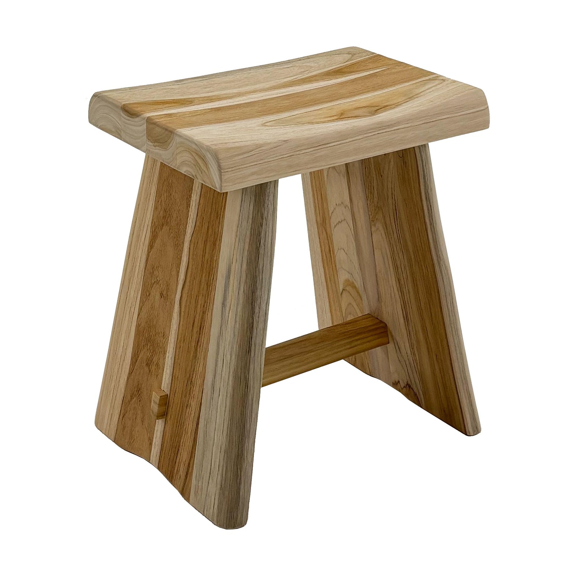 Nordic Teak Natural Teak Shower Stool with Curved Seat & Shelf | Spa-Style Bench for Bath | Shower | SPA | Pool | Patio | Select Grade (Natural Salem) NORDIC STYLE TEAK Au supplements