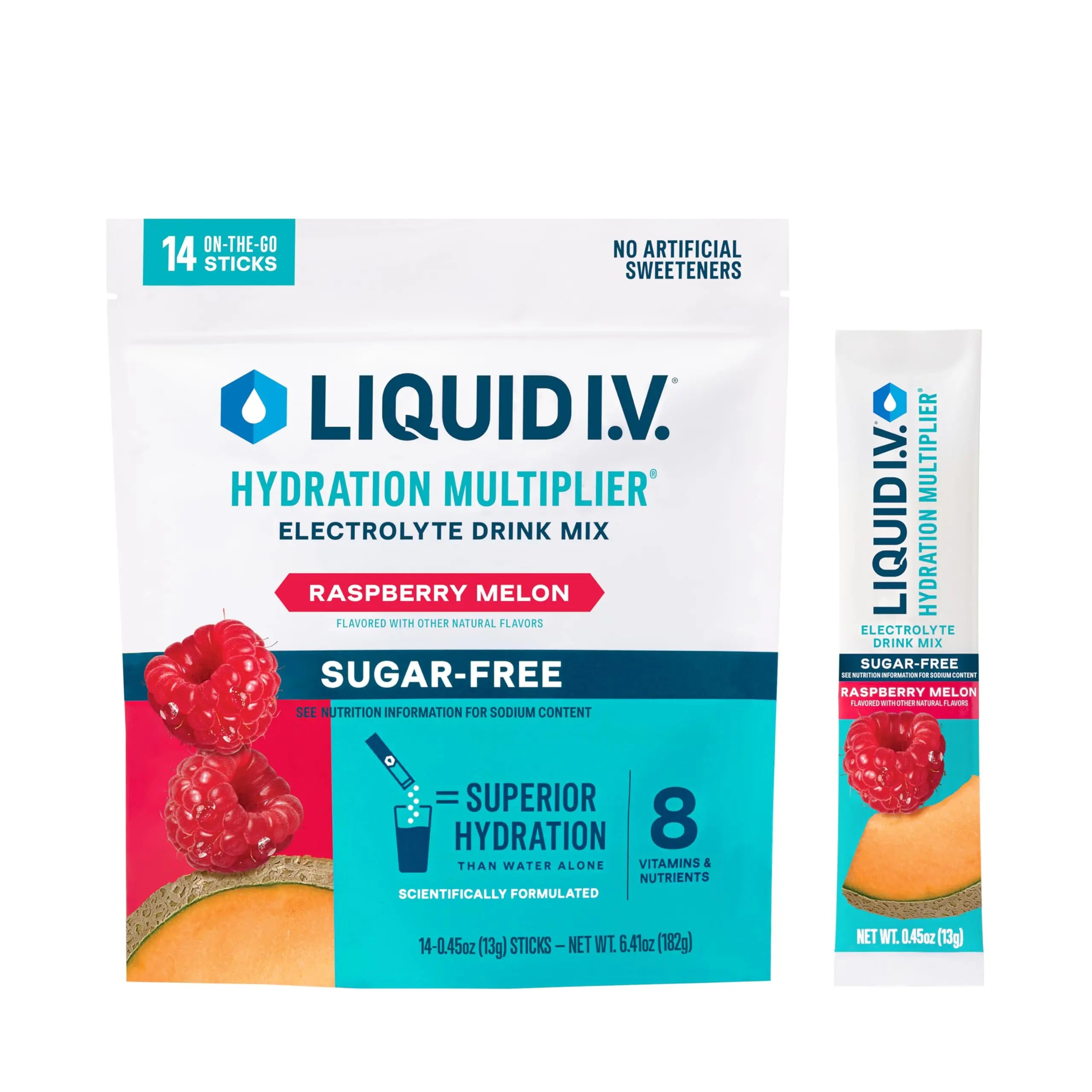 Liquid I.V.® Hydration Multiplier Sugar-Free - Raspberry Melon | Electrolyte Powder Drink Mix | 1 Pack (14 Servings) Liquid I.V. Au supplements