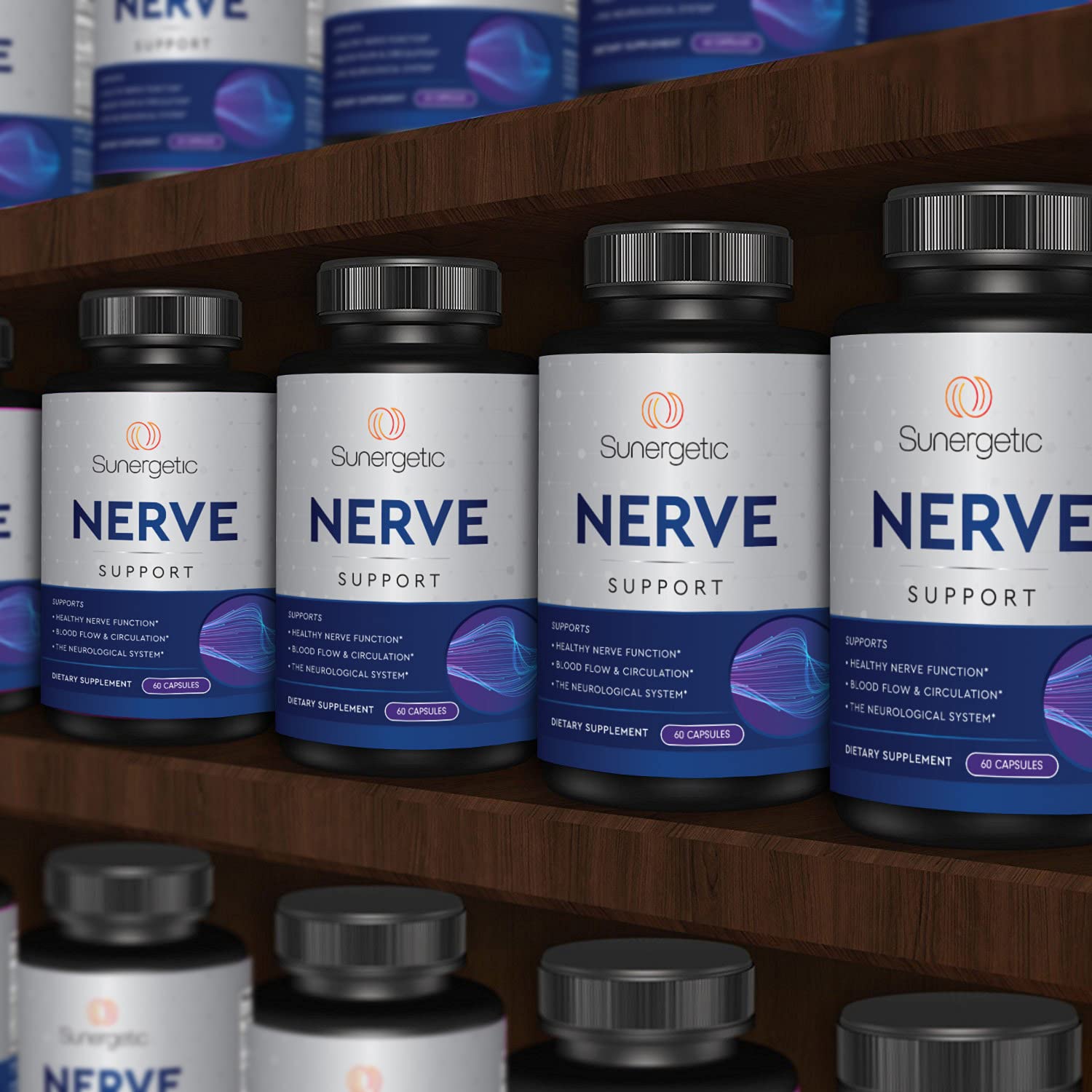 Premium Nerve Support Supplement – with Alpha Lipoic Acid (ALA) 600 mg, Acetyl-L-Carnitine (ALC) & Benfotiamine - Nerve Support Formula for Healthy Circulation, Feet, Hands & Toes - 60 Capsules