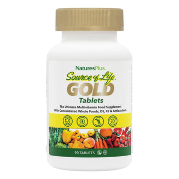 NaturesPlus Source of Life Gold Multivitamin - 90 Tablets - with Vitamins D3, B12 & K2 - Blood, Bone & Immune Support Aus Healthcare Au supplements