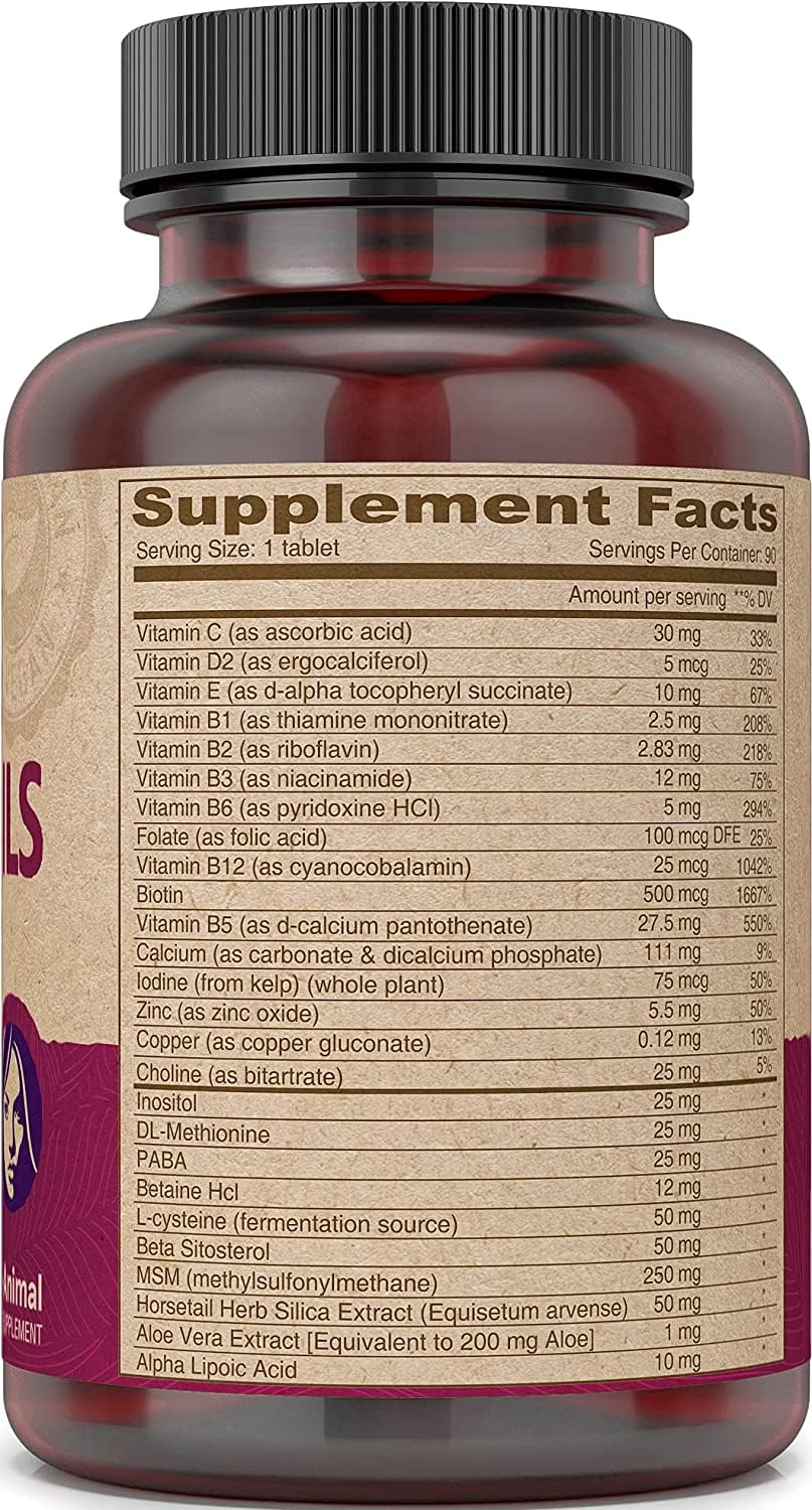 DEVA Vegan Vitamins Hair, Nails & Skin Supplement with 500 mcg of Biotin Per Tablet 90 Tablets (Pack of 2) DEVA Au supplements
