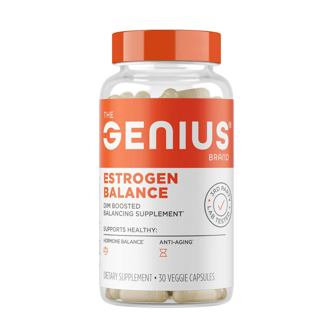 Genius Estrogen Balance, Dim Supplement - Blocker for Men & Women - Hormones, Hormonal Acne & Menopause - Aromatase Inhibitor with Grape Seed Extract & BioPerine - 30 Capsules The Genius Brand Au supplements