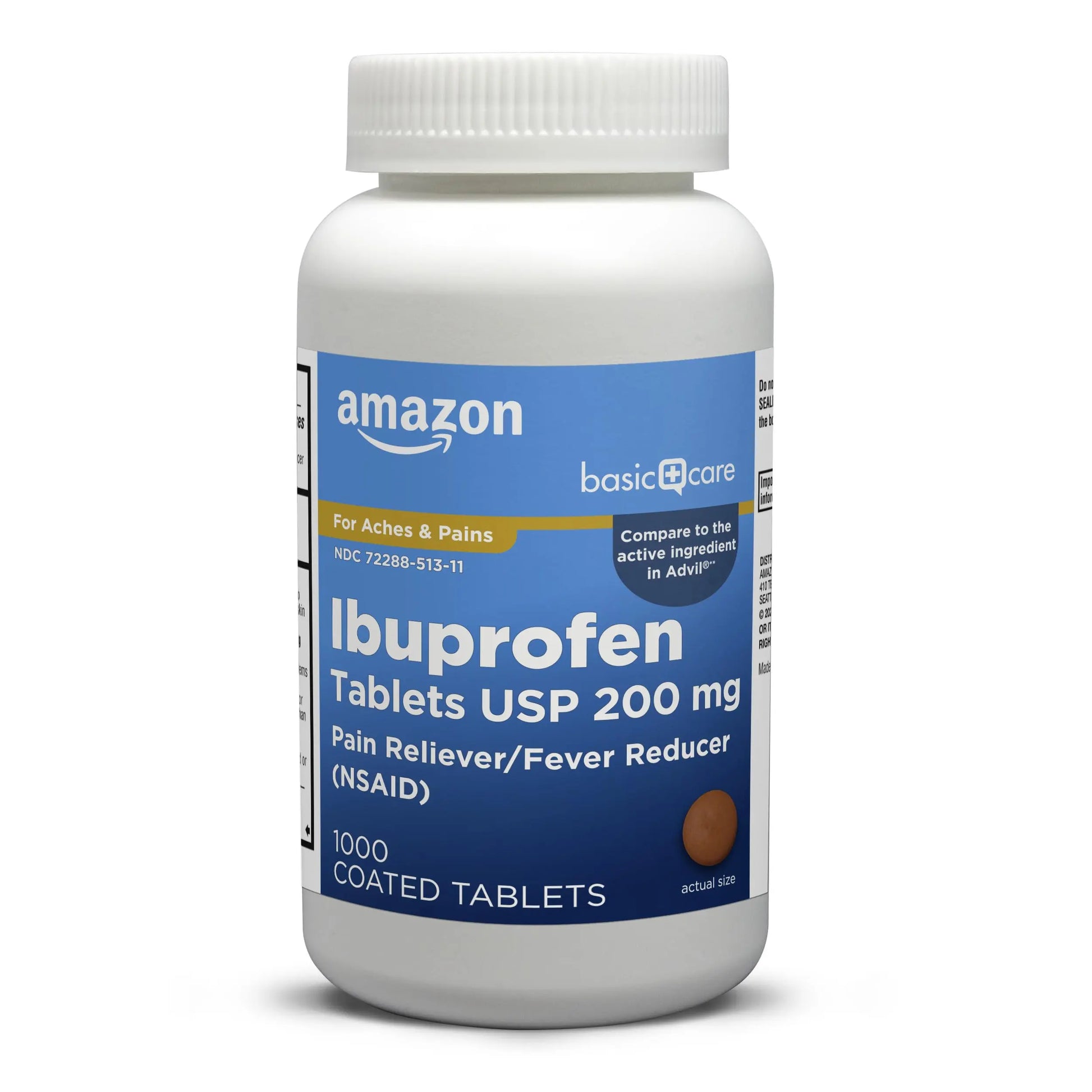 Amazon Basic Care Ibuprofen Tablets, Fever Reducer and Pain Relief from Body Aches, Headache, Arthritis Pain and More, 1000 Count Amazon Basic Care Au supplements