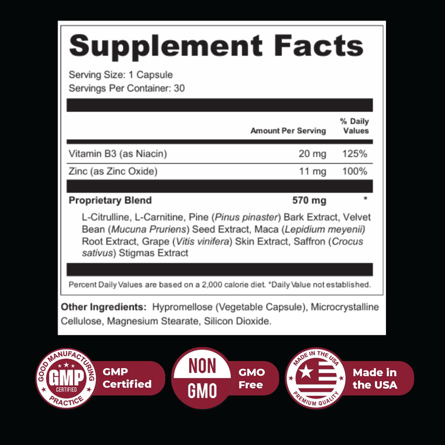 Nature’s NutriWave ErecPower – 100% Natural Men’s Wellness Supplement with Niacin, Zinc & Herbal Blend - Made in USA – 30 Capsules, 3 Month Supply Nature’s NutriWave Au supplements