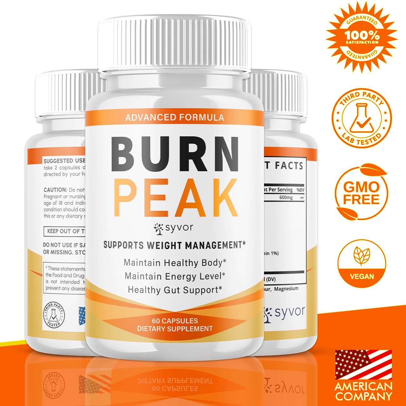 (5 Pack) Burn Peak Capsules, Official Burnpeak Pink Salt Pills with All Natural Ingredients, Advanced Health and Wellness Supplement with Premium Vitamins for Active Lifestyle Support (300 Capsules) Syvor Au supplements