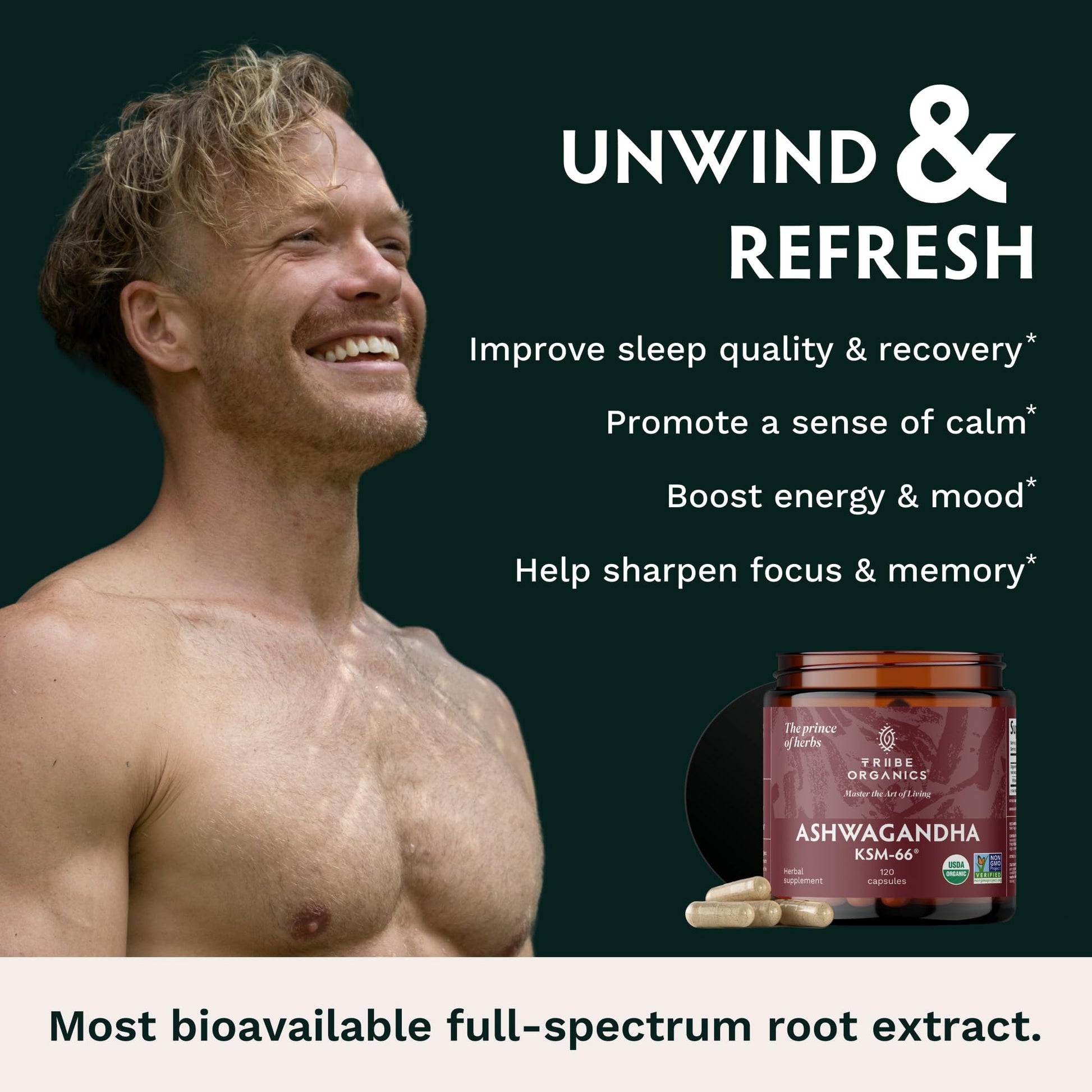 TRIBE ORGANICS Ashwagandha KSM 66 Pure Organic Root Powder Extract Ayurvedic TRIBE ORGANICS Au supplements