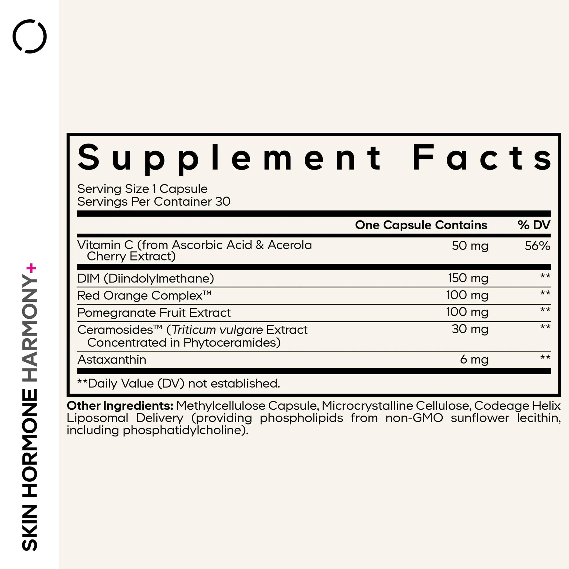 Codeage Skin Hormone Harmony+ Supplement – Skin Hair Support with Ceramosides, Red Orange Complex, Diindolylmethane, Astaxanthin, Vitamin C Ascorbic Acid, Liposomal Delivery – Non-GMO – 30 Capsules Codeage Au supplements