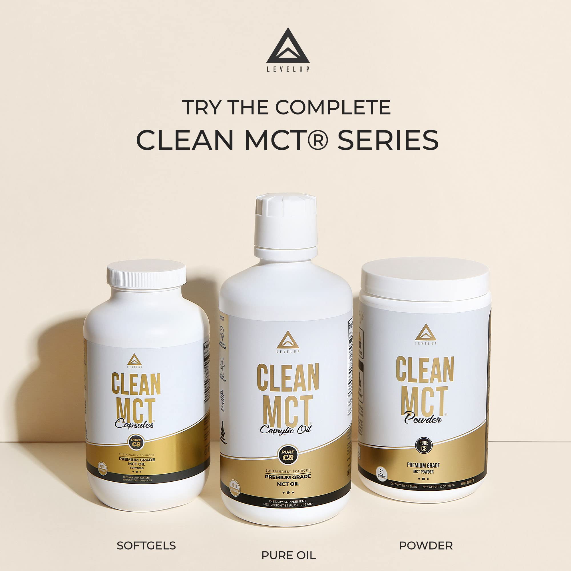 LevelUp Clean MCT Oil - 100% Caprylic C8 for Energy, Focus, Weight Management LevelUp Au supplements