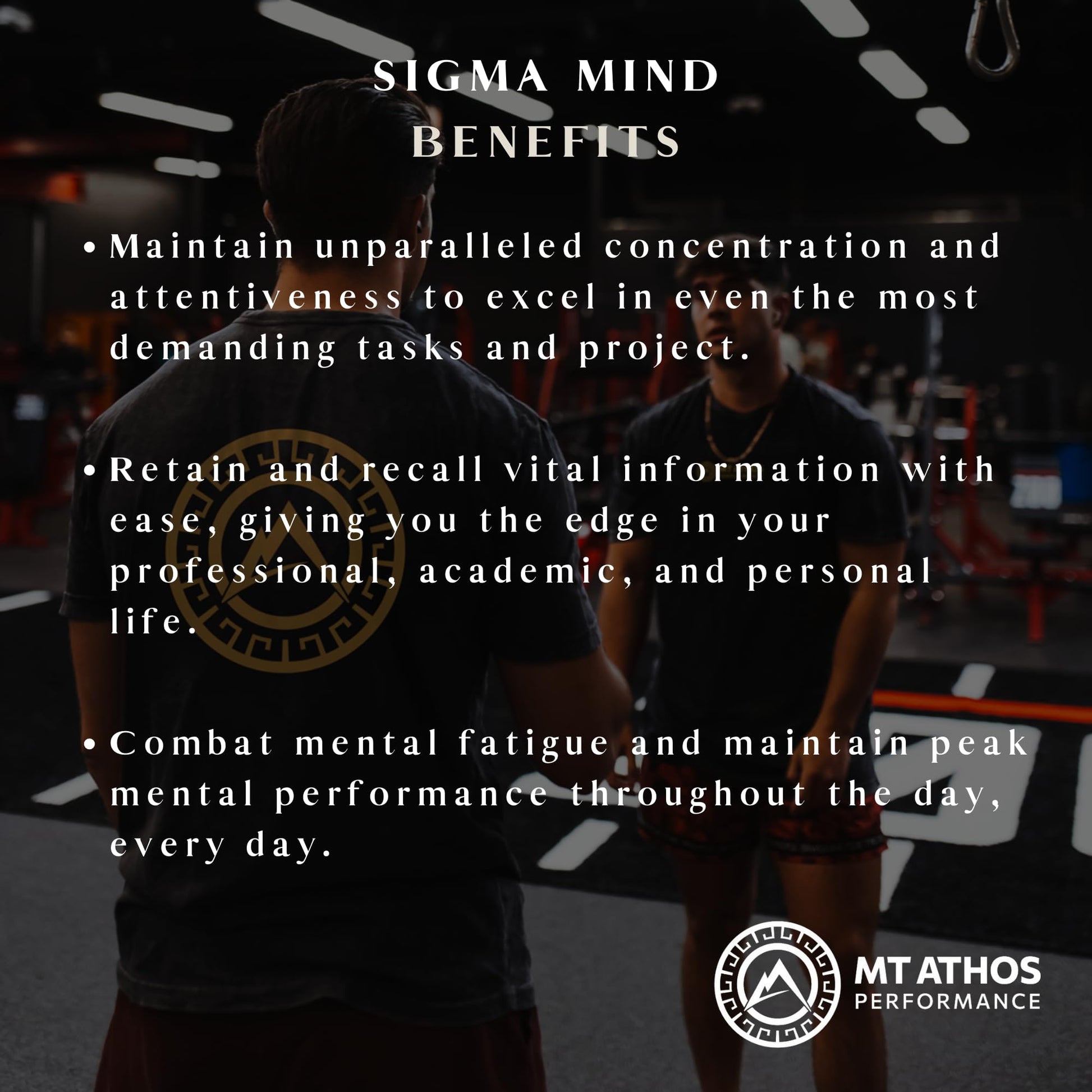 Mt. Athos Performance Sigma Mind | Potent Nootropic Formula to Support Cognitive Function, Improved Focus, Drive, and Mood | 30 Servings, 90 Capsules Mt. Athos Performance Au supplements