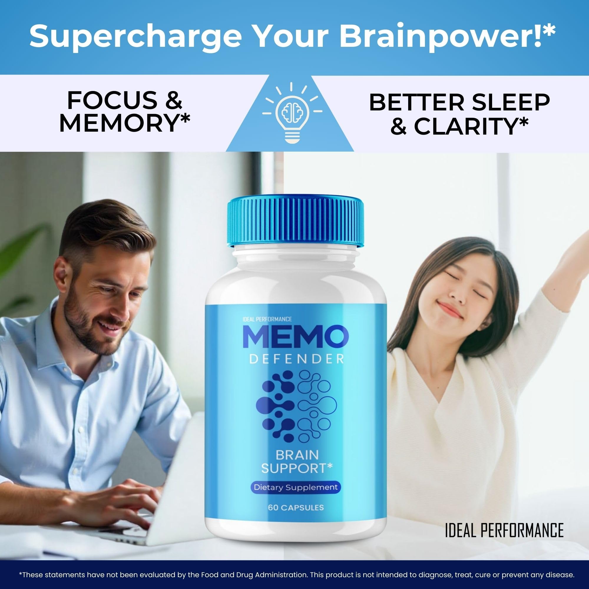Memo Defender Brain and Memory Support Capsules, Memo Defender for Memory Supplement Pills, Advanced Formula Nootropic Pills for Brain Health Support, MemoDefender Health Blend Reviews (2 Pack) IDEAL PERFORMANCE Au supplements